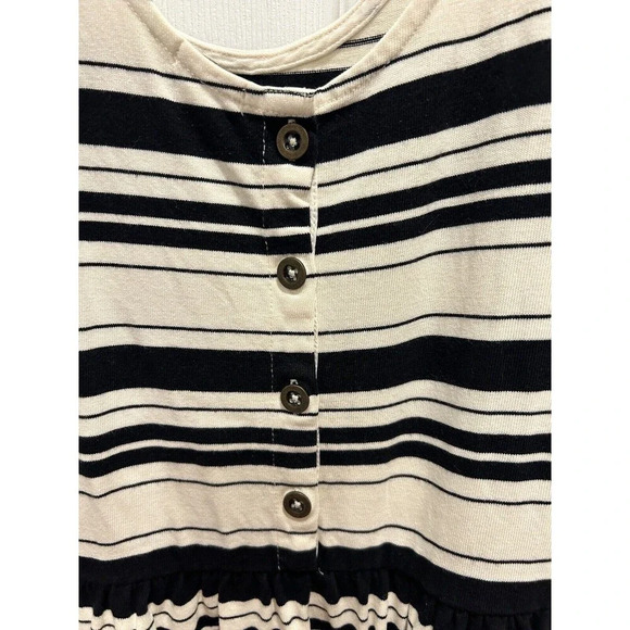 J. Crew Women's Large Villa Dress Black Ivory Stripe  Casual Buttons - Picture 5 of 7